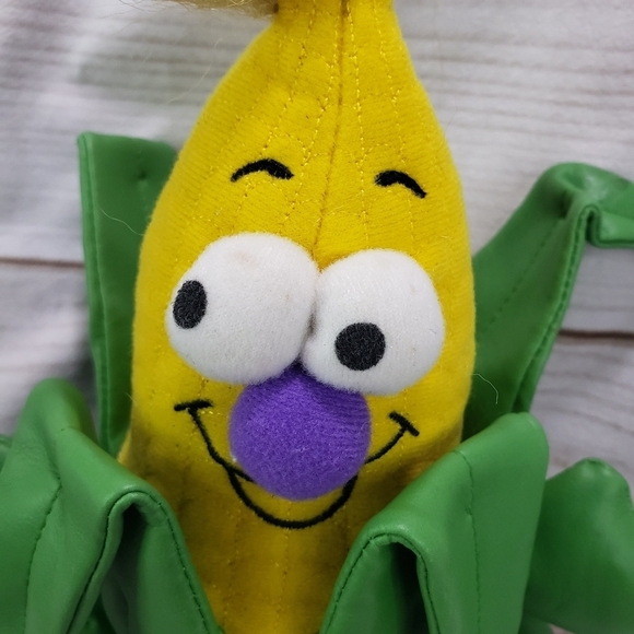 Vintage Toy Box Corn On The Cob Anthropomorphic Plush Toy 8 Inch Faux Leather - Picture 2 of 9